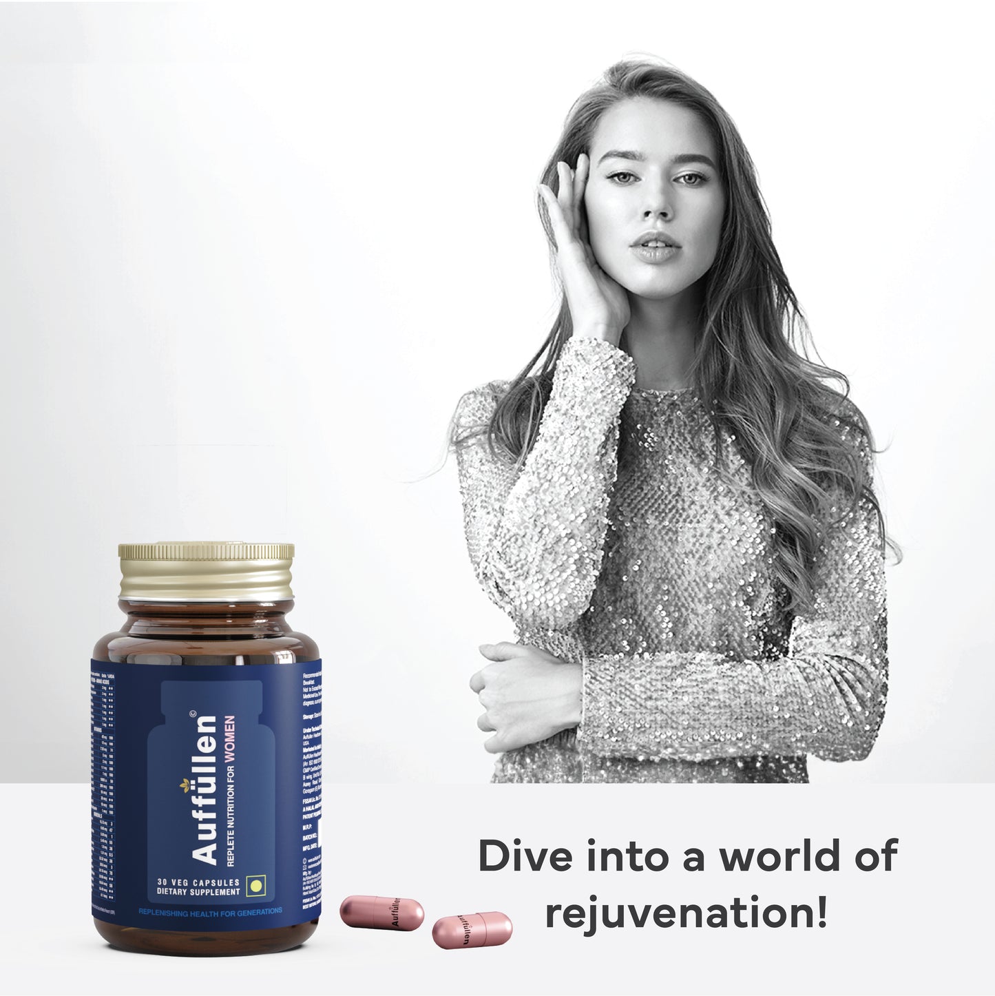 Auffüllen for Women: 66 Ingredients in 1 Capsule will complete the daily requirement of total health, Hormonal Balance, Radiant Skin and Family Wellness
